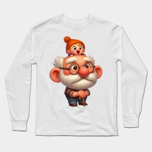 Cute Grandpa With Grandson Long Sleeve T-Shirt